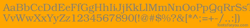 Bookman Font – Gray Fonts on Orange Background