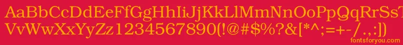 Bookman Font – Orange Fonts on Red Background