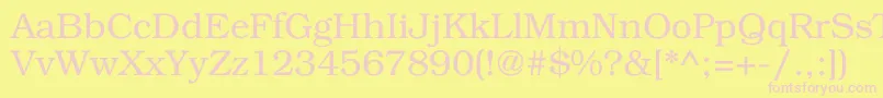 Bookman Font – Pink Fonts on Yellow Background
