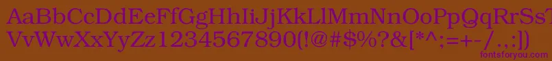Bookman Font – Purple Fonts on Brown Background