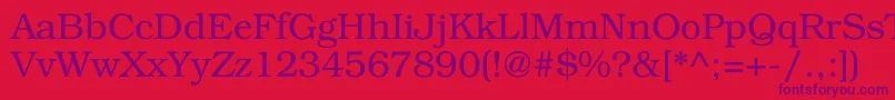 Bookman Font – Purple Fonts on Red Background