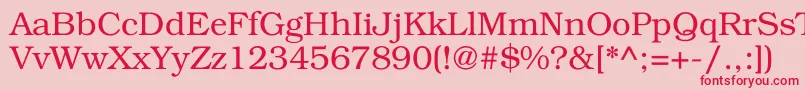 Bookman Font – Red Fonts on Pink Background