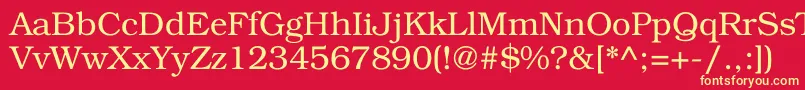 Bookman Font – Yellow Fonts on Red Background