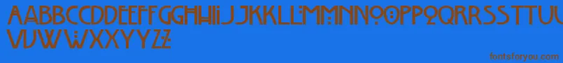 ChelseaStudio Font – Brown Fonts on Blue Background