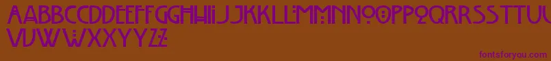 ChelseaStudio-Schriftart – Violette Schriften auf braunem Hintergrund