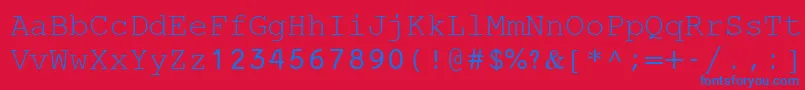 MiriamFixed Font – Blue Fonts on Red Background