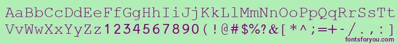 MiriamFixed-fontti – violetit fontit vihreällä taustalla