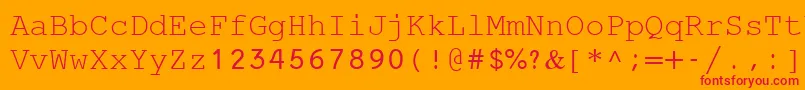 MiriamFixed Font – Red Fonts on Orange Background