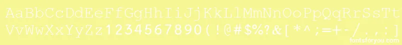 Weitere Informationen zur MiriamFixed-Schriftart MiriamFixed-Schriftart – Weiße Schriften auf gelbem Hintergrund