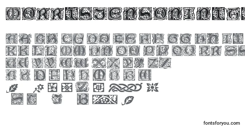A fonte MorrisJensonInitialen – alfabeto, números, caracteres especiais