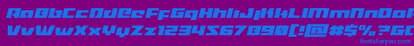 Turbochargeital Font – Blue Fonts on Purple Background
