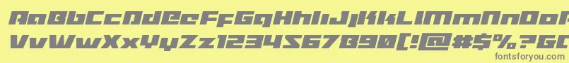 フォントTurbochargeital – 黄色の背景に灰色の文字
