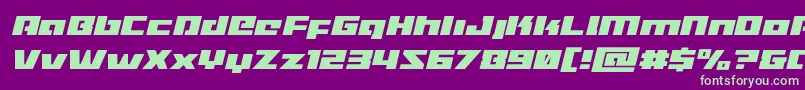 Turbochargeital Font – Green Fonts on Purple Background