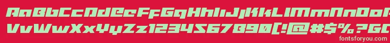 Turbochargeital Font – Green Fonts on Red Background