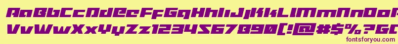 Шрифт Turbochargeital – фиолетовые шрифты на жёлтом фоне
