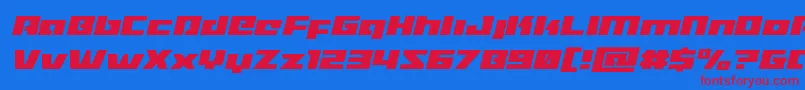 Fonte Turbochargeital – fontes vermelhas em um fundo azul