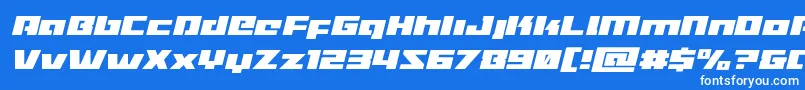 Шрифт Turbochargeital – белые шрифты на синем фоне