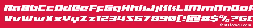 フォントTurbochargeital – 赤い背景に白い文字