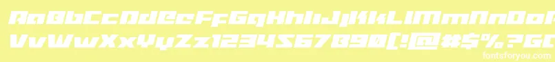 フォントTurbochargeital – 黄色い背景に白い文字