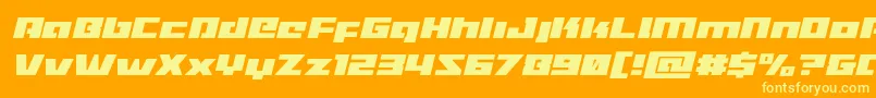 フォントTurbochargeital – オレンジの背景に黄色の文字