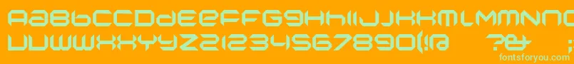 NanoLow Font – Green Fonts on Orange Background