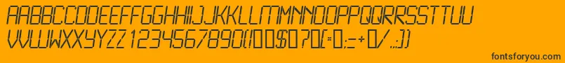 LcdLight-Schriftart – Schwarze Schriften auf orangefarbenem Hintergrund