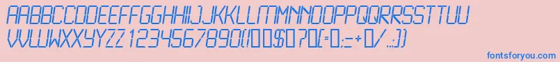 LcdLight Font – Blue Fonts on Pink Background