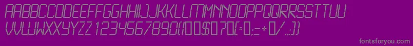 LcdLight-Schriftart – Graue Schriften auf violettem Hintergrund