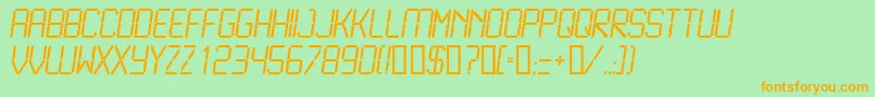 LcdLight Font – Orange Fonts on Green Background