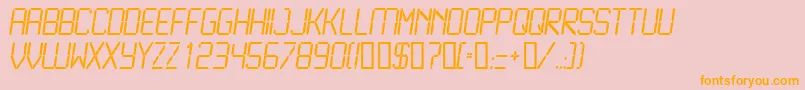 LcdLight-fontti – oranssit fontit vaaleanpunaisella taustalla
