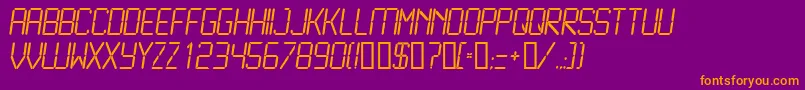 LcdLight-Schriftart – Orangefarbene Schriften auf violettem Hintergrund