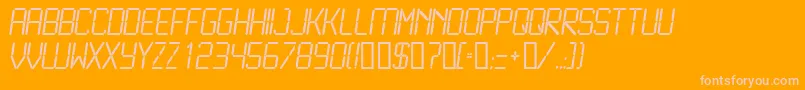 LcdLight-Schriftart – Rosa Schriften auf orangefarbenem Hintergrund