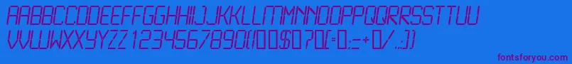 LcdLight Font – Purple Fonts on Blue Background