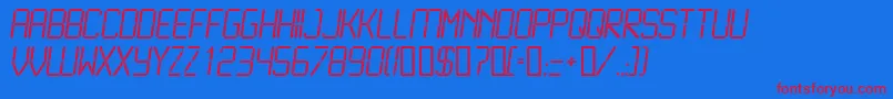 LcdLight Font – Red Fonts on Blue Background