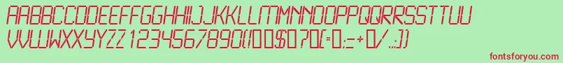 LcdLight Font – Red Fonts on Green Background