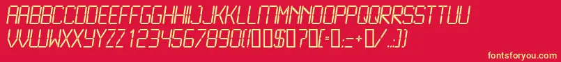 LcdLight Font – Yellow Fonts on Red Background