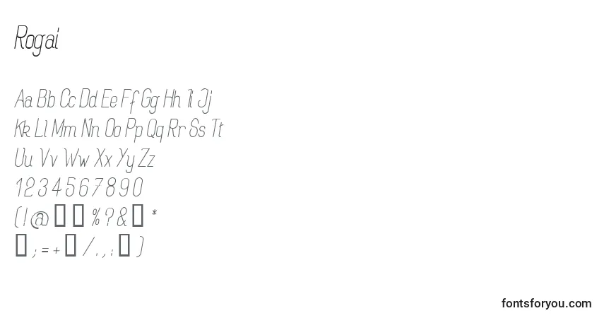 Schriftart Rogai – Alphabet, Zahlen, spezielle Symbole
