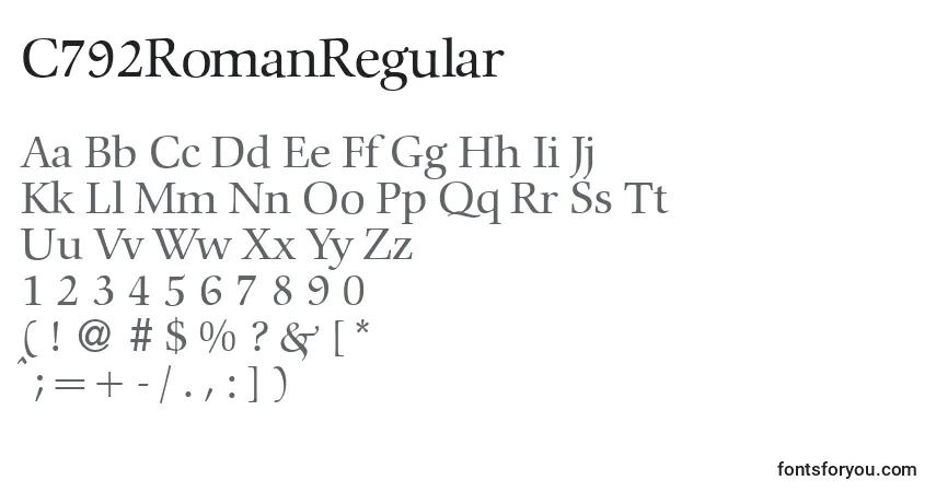 Schriftart C792RomanRegular – Alphabet, Zahlen, spezielle Symbole