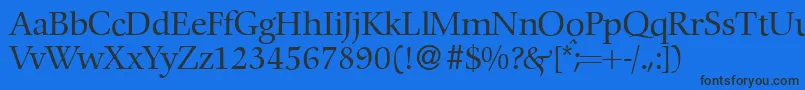 C792RomanRegular-Schriftart – Schwarze Schriften auf blauem Hintergrund