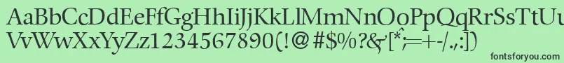 フォントC792RomanRegular – 緑の背景に黒い文字