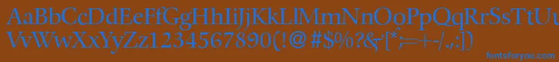 C792RomanRegular Font – Blue Fonts on Brown Background