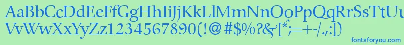 C792RomanRegular Font – Blue Fonts on Green Background