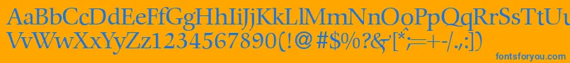 C792RomanRegular-Schriftart – Blaue Schriften auf orangefarbenem Hintergrund