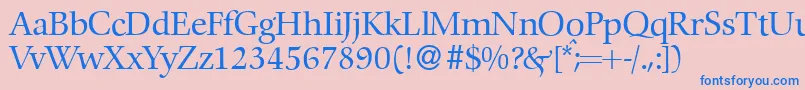 フォントC792RomanRegular – ピンクの背景に青い文字