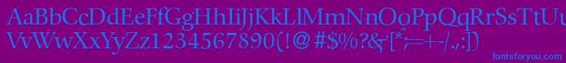 フォントC792RomanRegular – 紫色の背景に青い文字