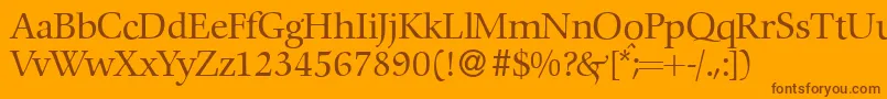 C792RomanRegular-fontti – ruskeat fontit oranssilla taustalla