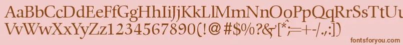 フォントC792RomanRegular – ピンクの背景に茶色のフォント