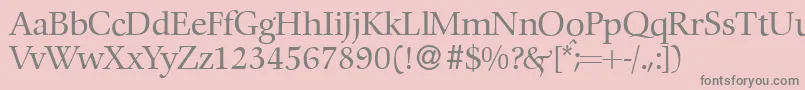C792RomanRegular-fontti – harmaat kirjasimet vaaleanpunaisella taustalla