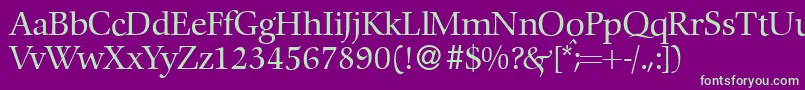 フォントC792RomanRegular – 紫の背景に緑のフォント