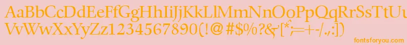 C792RomanRegular-Schriftart – Orangefarbene Schriften auf rosa Hintergrund